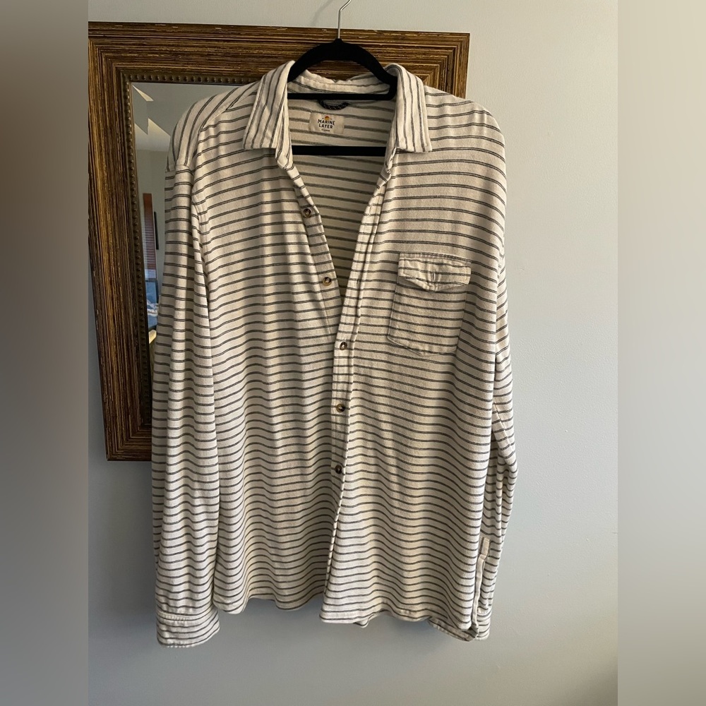marine layer long sleeve button up stripes